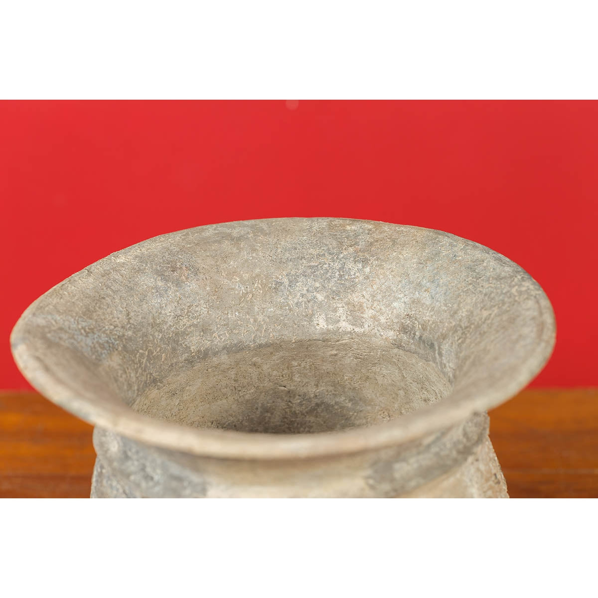 Petite Chinese Han Dynasty Terracotta Vessel with Incised Accents-6. Asian & Chinese Furniture, Art, Antiques, Vintage Home Décor for sale at FEA Home
