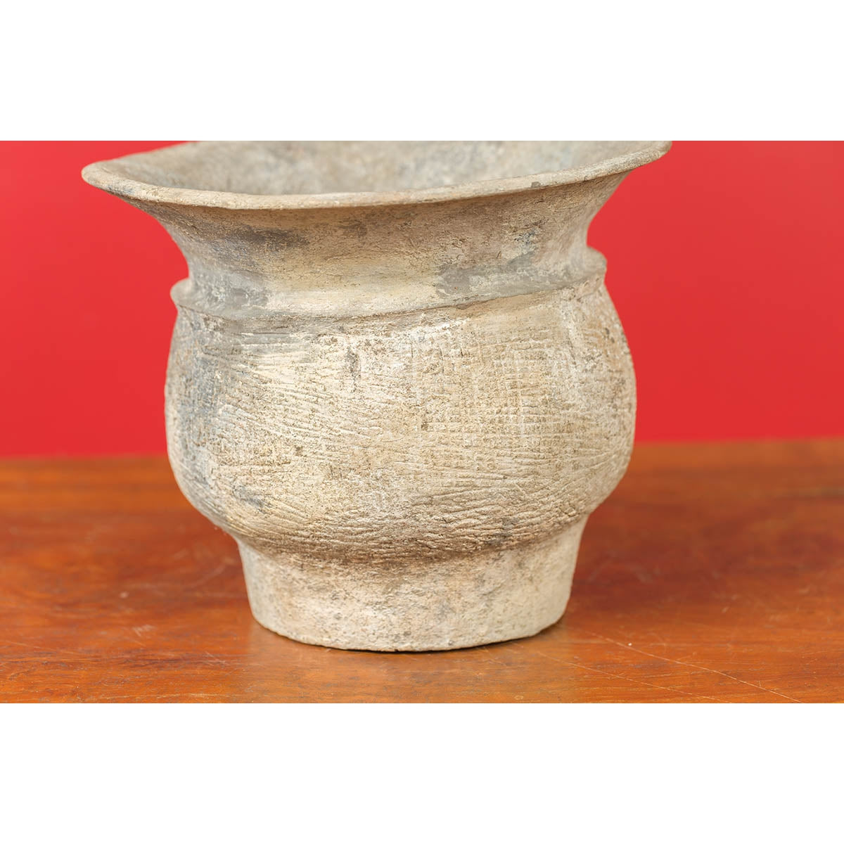 Petite Chinese Han Dynasty Terracotta Vessel with Incised Accents-4. Asian & Chinese Furniture, Art, Antiques, Vintage Home Décor for sale at FEA Home
