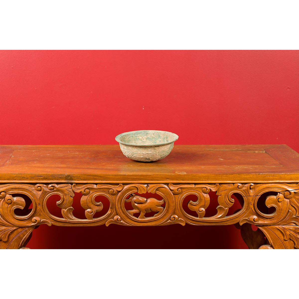 Chinese Han Dynasty Bronze Bowl circa 202 BC-200 AD with Mineral Deposits-13. Asian & Chinese Furniture, Art, Antiques, Vintage Home Décor for sale at FEA Home