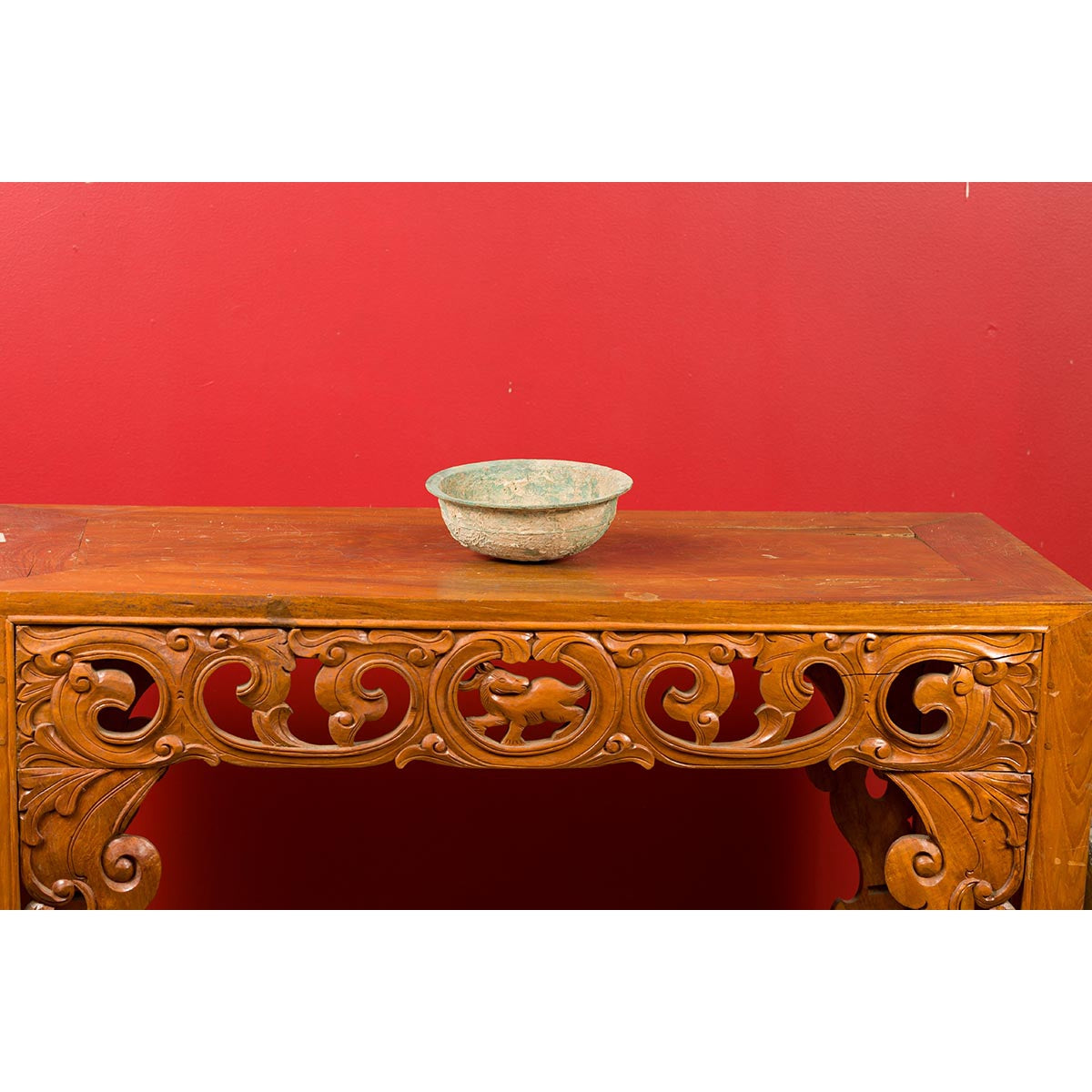 Chinese Han Dynasty Bronze Bowl circa 202 BC-200 AD with Mineral Deposits-14. Asian & Chinese Furniture, Art, Antiques, Vintage Home Décor for sale at FEA Home