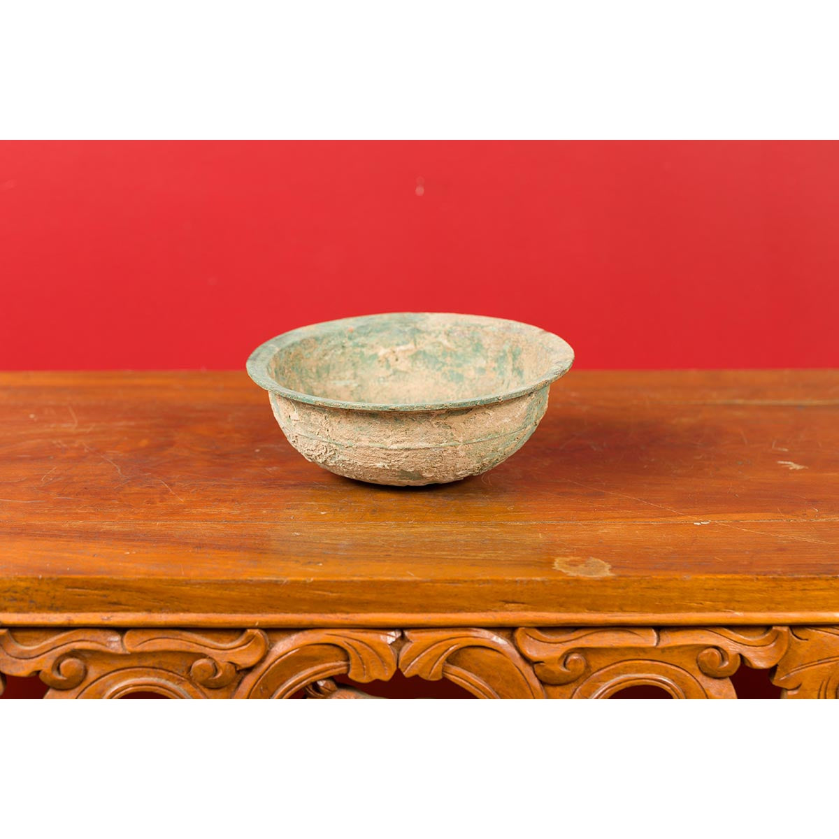 Chinese Han Dynasty Bronze Bowl circa 202 BC-200 AD with Mineral Deposits-10. Asian & Chinese Furniture, Art, Antiques, Vintage Home Décor for sale at FEA Home