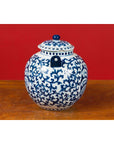 Chinese Vintage Blue and White Porcelain Teapot with Scrolling Foliage Decor-8. Asian & Chinese Furniture, Art, Antiques, Vintage Home Décor for sale at FEA Home
