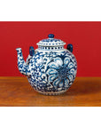 Chinese Vintage Blue and White Porcelain Teapot with Scrolling Foliage Decor-4. Asian & Chinese Furniture, Art, Antiques, Vintage Home Décor for sale at FEA Home