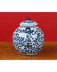 Chinese Vintage Blue and White Porcelain Teapot with Scrolling Foliage Decor-6. Asian & Chinese Furniture, Art, Antiques, Vintage Home Décor for sale at FEA Home