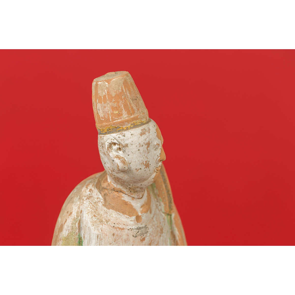 Chinese Ming Dynasty Terracotta Courtsman Statuette with Original Polychromy-7. Asian & Chinese Furniture, Art, Antiques, Vintage Home Décor for sale at FEA Home