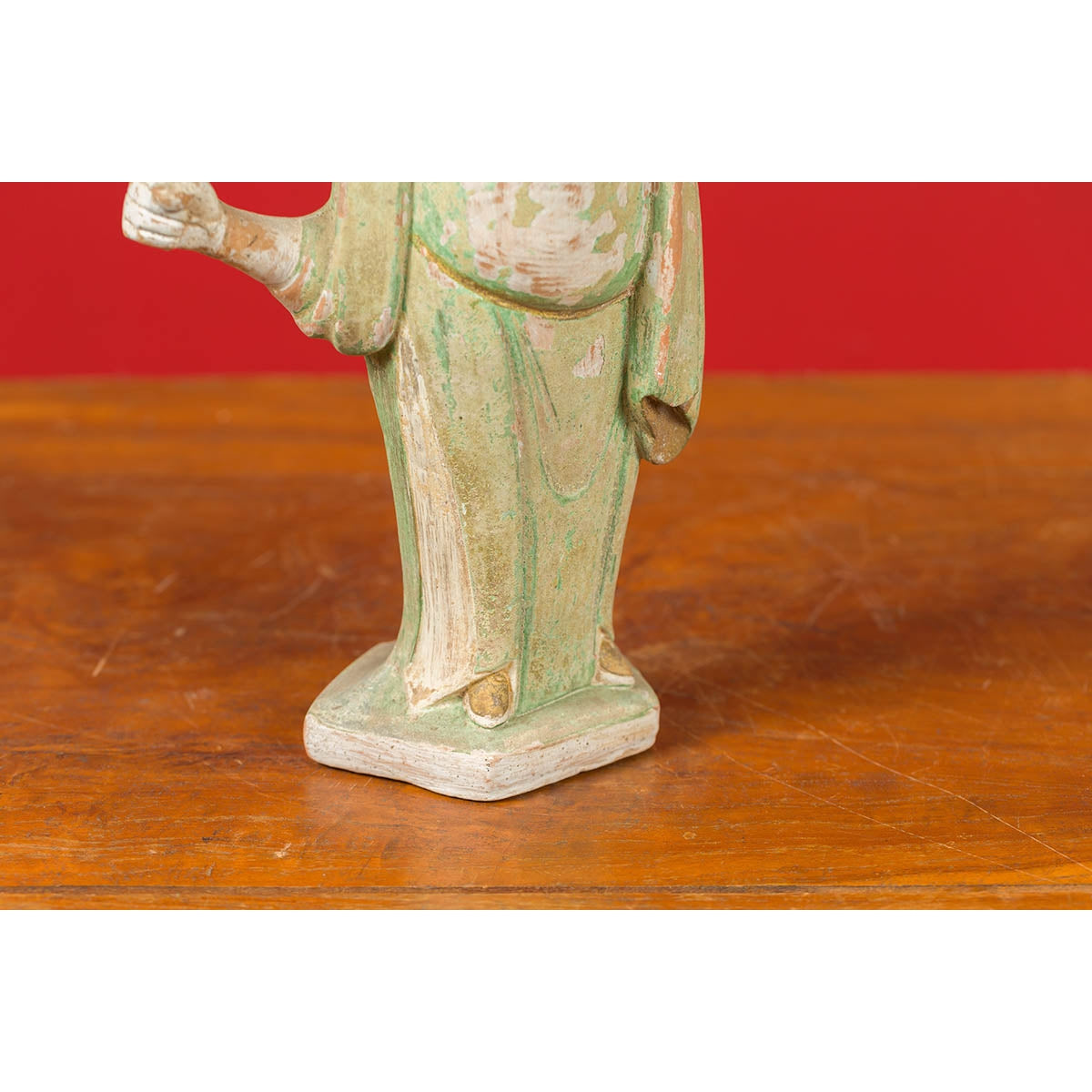 Chinese Ming Dynasty Terracotta Courtsman Statuette with Original Polychromy-10. Asian & Chinese Furniture, Art, Antiques, Vintage Home Décor for sale at FEA Home