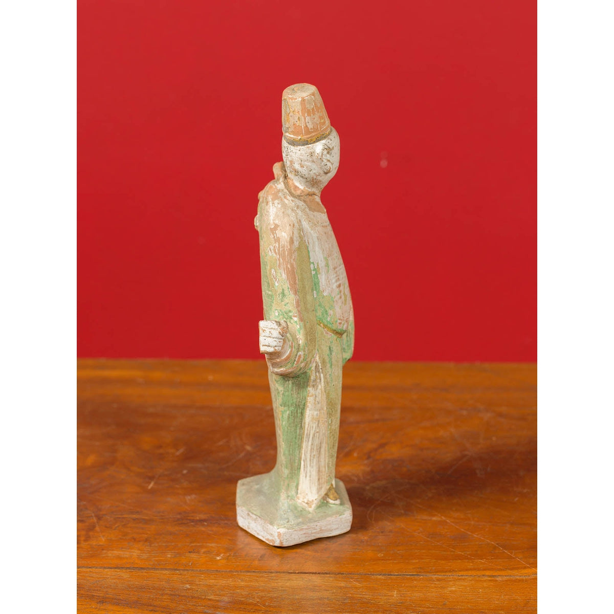 Chinese Ming Dynasty Terracotta Courtsman Statuette with Original Polychromy-3. Asian & Chinese Furniture, Art, Antiques, Vintage Home Décor for sale at FEA Home