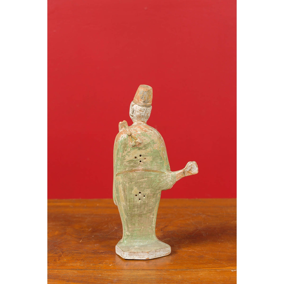 Chinese Ming Dynasty Terracotta Courtsman Statuette with Original Polychromy-6. Asian & Chinese Furniture, Art, Antiques, Vintage Home Décor for sale at FEA Home