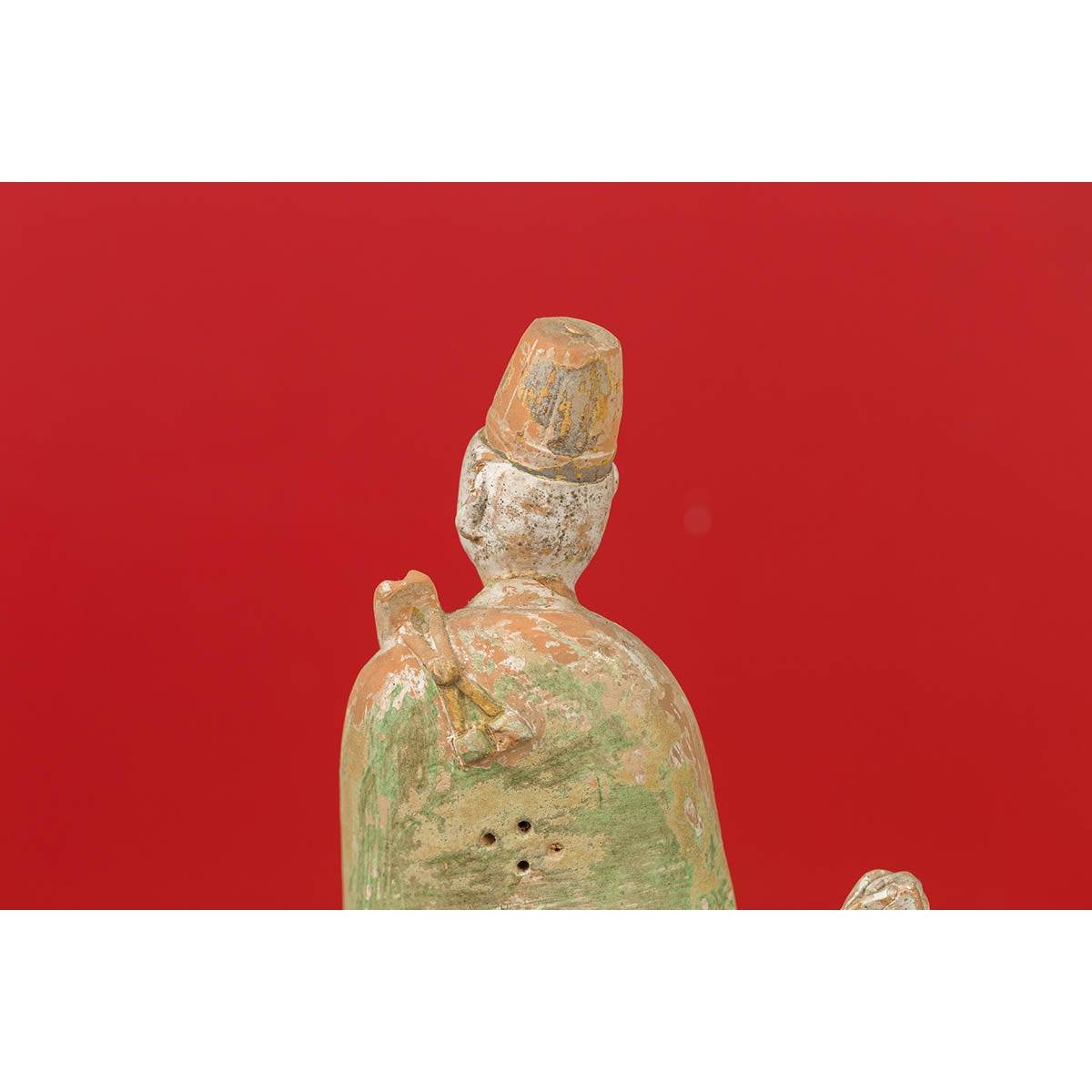 Chinese Ming Dynasty Terracotta Courtsman Statuette with Original Polychromy-11. Asian & Chinese Furniture, Art, Antiques, Vintage Home Décor for sale at FEA Home