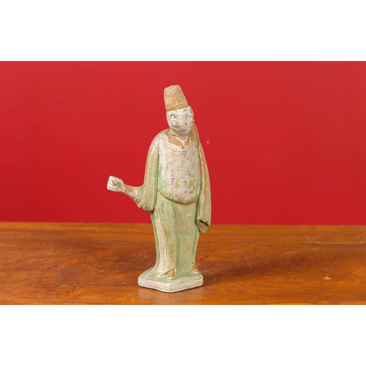 Chinese Ming Dynasty Terracotta Courtsman Statuette with Original Polychromy-5. Asian & Chinese Furniture, Art, Antiques, Vintage Home Décor for sale at FEA Home