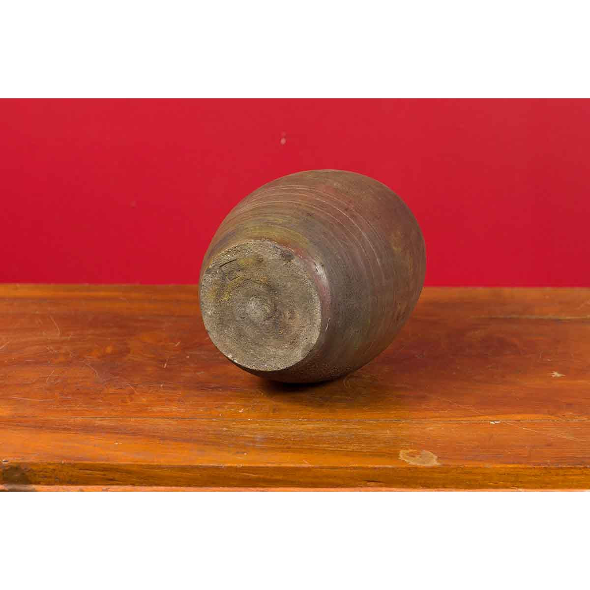 Japanese Meiji Period Early 20th Century Sake Bottle with Brown Patina-11. Asian & Chinese Furniture, Art, Antiques, Vintage Home Décor for sale at FEA Home