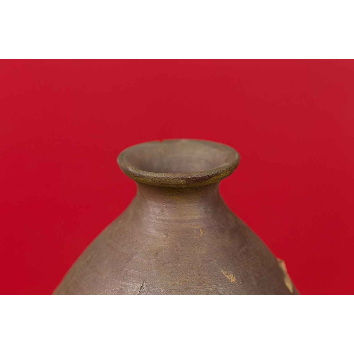 Japanese Meiji Period Early 20th Century Sake Bottle with Brown Patina-7. Asian & Chinese Furniture, Art, Antiques, Vintage Home Décor for sale at FEA Home