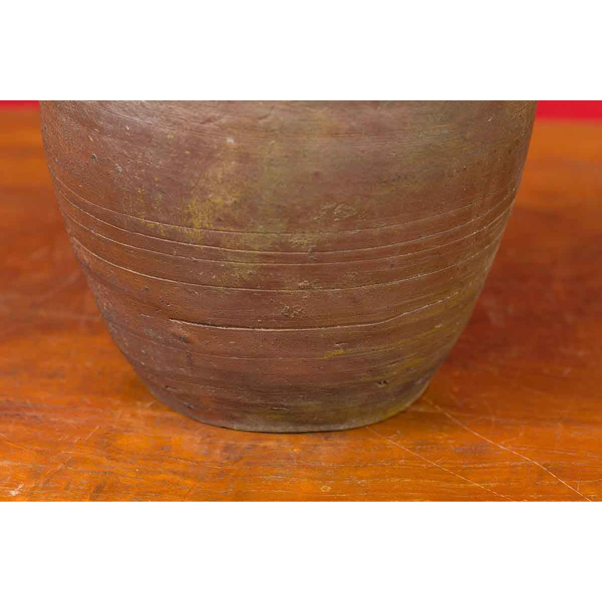 Japanese Meiji Period Early 20th Century Sake Bottle with Brown Patina-9. Asian & Chinese Furniture, Art, Antiques, Vintage Home Décor for sale at FEA Home