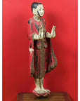 Thai Carved and Painted Wooden Monk Statue with Dispelling of Fear Gesture-12. Asian & Chinese Furniture, Art, Antiques, Vintage Home Décor for sale at FEA Home