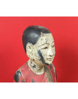 Thai Carved and Painted Wooden Monk Statue with Dispelling of Fear Gesture-4. Asian & Chinese Furniture, Art, Antiques, Vintage Home Décor for sale at FEA Home
