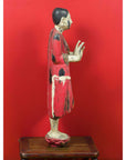 Thai Carved and Painted Wooden Monk Statue with Dispelling of Fear Gesture-13. Asian & Chinese Furniture, Art, Antiques, Vintage Home Décor for sale at FEA Home