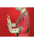 Thai Carved and Painted Wooden Monk Statue with Dispelling of Fear Gesture-9. Asian & Chinese Furniture, Art, Antiques, Vintage Home Décor for sale at FEA Home