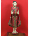 Thai Carved and Painted Wooden Monk Statue with Dispelling of Fear Gesture-2. Asian & Chinese Furniture, Art, Antiques, Vintage Home Décor for sale at FEA Home