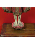 Thai Carved and Painted Wooden Monk Statue with Dispelling of Fear Gesture-17. Asian & Chinese Furniture, Art, Antiques, Vintage Home Décor for sale at FEA Home