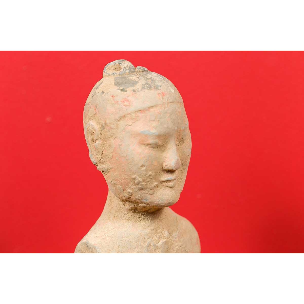 Chinese Western Han Dynasty Polychrome Sculpture with Original Polychromy-7. Asian & Chinese Furniture, Art, Antiques, Vintage Home Décor for sale at FEA Home