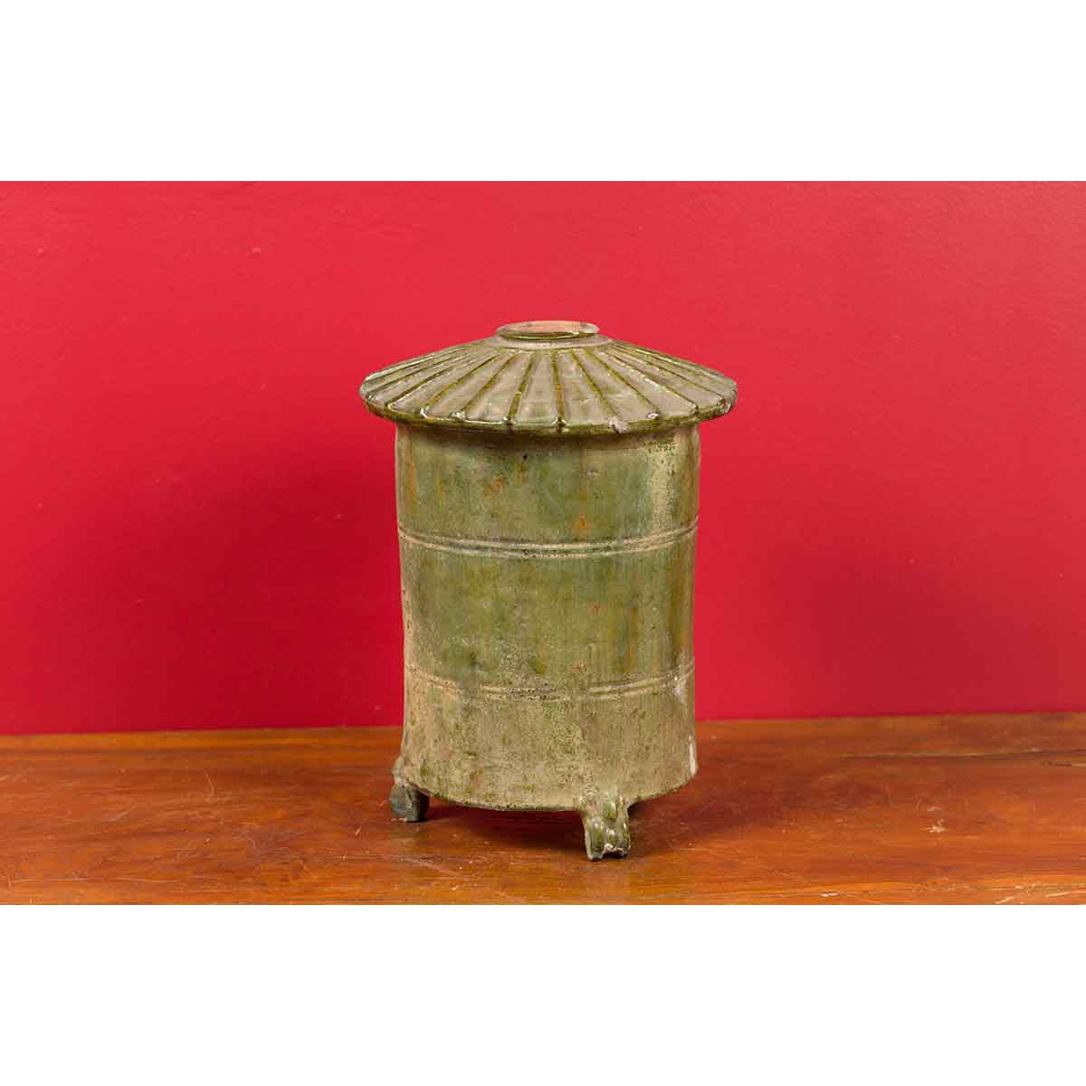 Petit Chinese Ming Dynasty 17th Century Terracotta Granary with Verdigris Patina-11. Asian & Chinese Furniture, Art, Antiques, Vintage Home Décor for sale at FEA Home