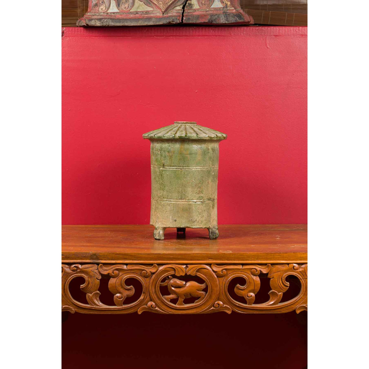 Petit Chinese Ming Dynasty 17th Century Terracotta Granary with Verdigris Patina-3. Asian & Chinese Furniture, Art, Antiques, Vintage Home Décor for sale at FEA Home