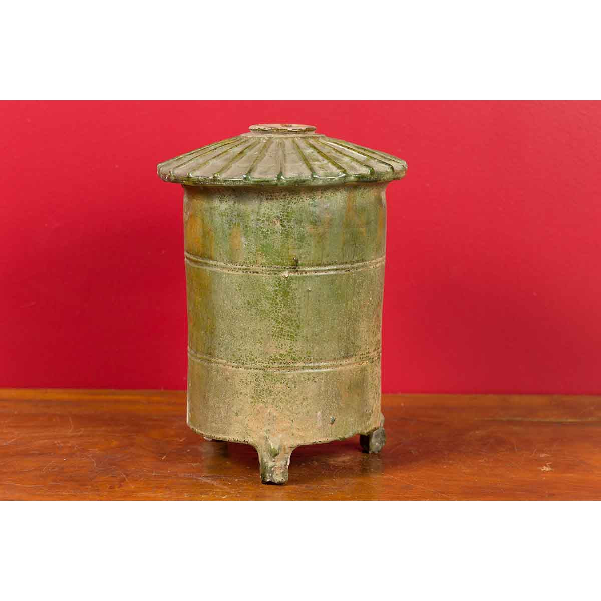 Petit Chinese Ming Dynasty 17th Century Terracotta Granary with Verdigris Patina-9. Asian & Chinese Furniture, Art, Antiques, Vintage Home Décor for sale at FEA Home