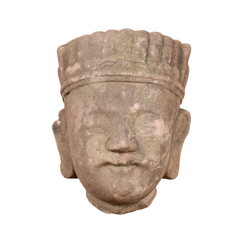Chinese Qing Dynasty Period 19th Century Carved Head Sculpture of an Official-YN6944-1. Asian & Chinese Furniture, Art, Antiques, Vintage Home Décor for sale at FEA Home