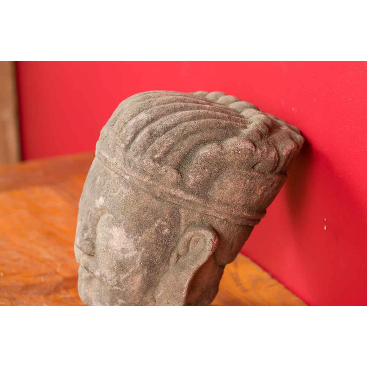 Chinese Qing Dynasty Period 19th Century Carved Head Sculpture of an Official-8. Asian & Chinese Furniture, Art, Antiques, Vintage Home Décor for sale at FEA Home