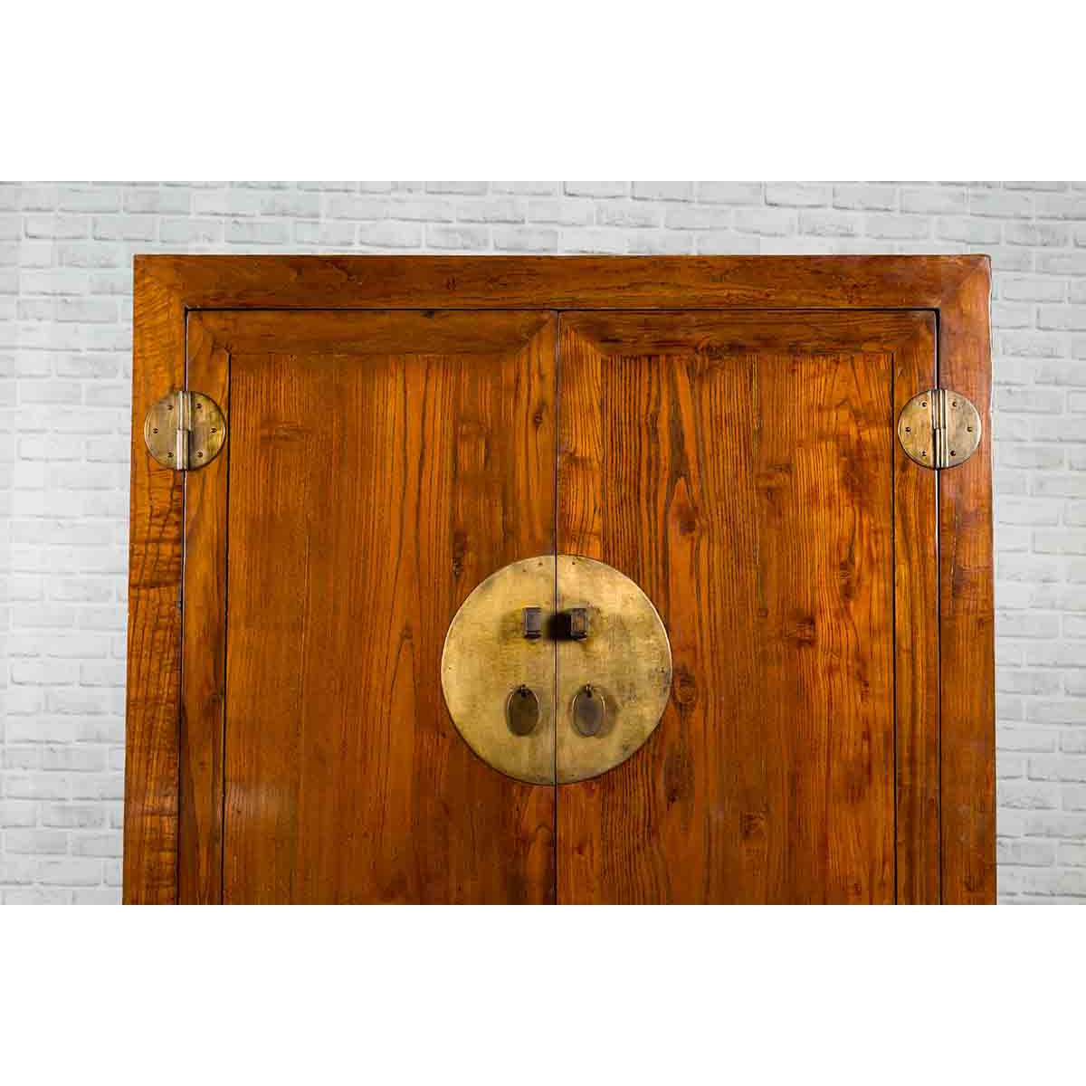 Chinese 19th Century Qing Dynasty Period Elmwood Cabinet with Doors and Drawers-5. Asian & Chinese Furniture, Art, Antiques, Vintage Home Décor for sale at FEA Home