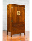 Chinese 19th Century Qing Dynasty Period Elmwood Cabinet with Doors and Drawers-2. Asian & Chinese Furniture, Art, Antiques, Vintage Home Décor for sale at FEA Home