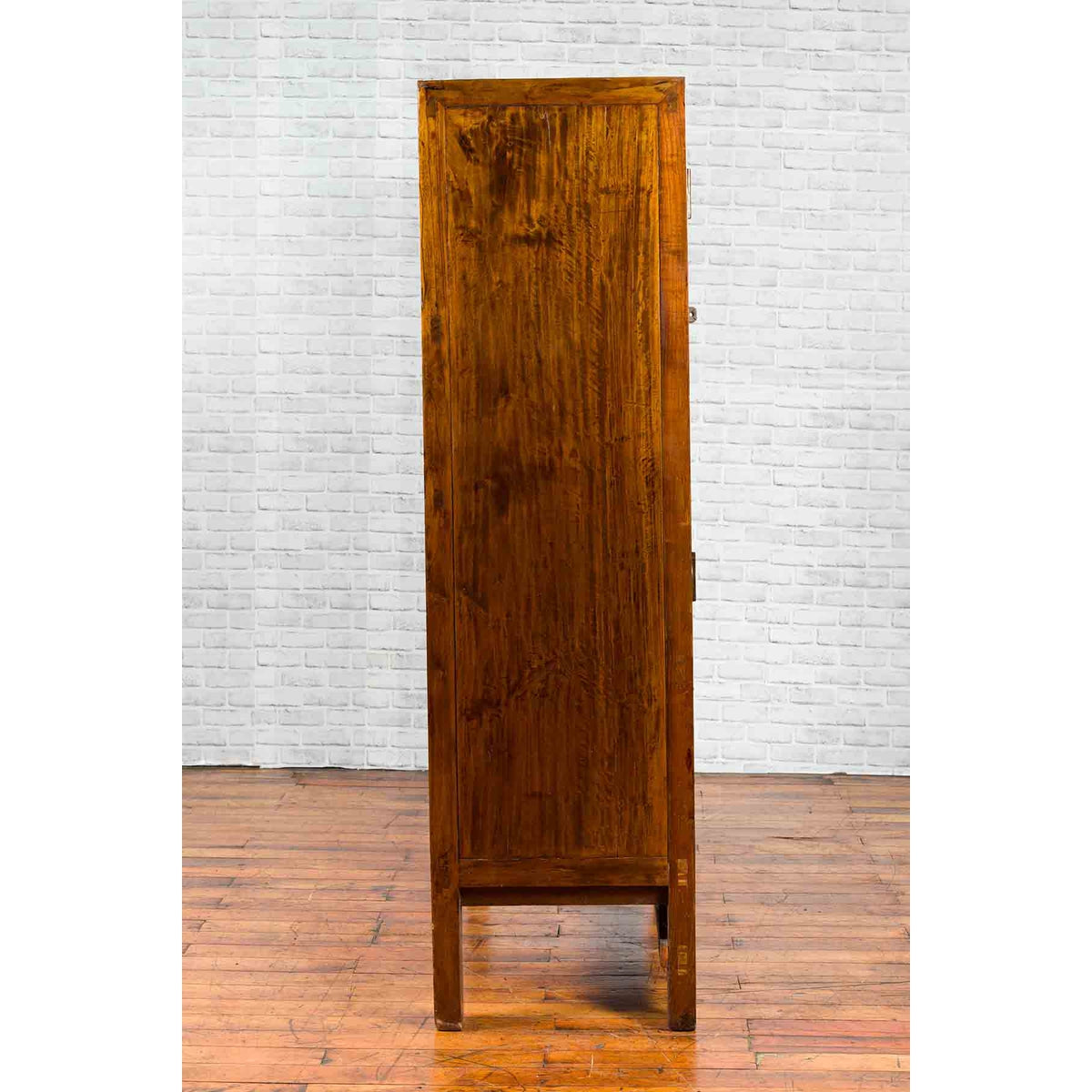Chinese 19th Century Qing Dynasty Period Elmwood Cabinet with Doors and Drawers-9. Asian & Chinese Furniture, Art, Antiques, Vintage Home Décor for sale at FEA Home