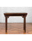 Chinese Qing Dynasty Elm Wine Table with Humpbacked Apron and Carved Spandrels-4. Asian & Chinese Furniture, Art, Antiques, Vintage Home Décor for sale at FEA Home