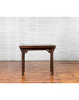 Chinese Qing Dynasty Elm Wine Table with Humpbacked Apron and Carved Spandrels-14. Asian & Chinese Furniture, Art, Antiques, Vintage Home Décor for sale at FEA Home