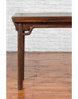 Chinese Qing Dynasty Elm Wine Table with Humpbacked Apron and Carved Spandrels-5. Asian & Chinese Furniture, Art, Antiques, Vintage Home Décor for sale at FEA Home