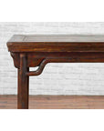 Chinese Qing Dynasty Elm Wine Table with Humpbacked Apron and Carved Spandrels-7. Asian & Chinese Furniture, Art, Antiques, Vintage Home Décor for sale at FEA Home
