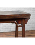 Chinese Qing Dynasty Elm Wine Table with Humpbacked Apron and Carved Spandrels-8. Asian & Chinese Furniture, Art, Antiques, Vintage Home Décor for sale at FEA Home