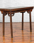 Chinese Qing Dynasty Elm Wine Table with Humpbacked Apron and Carved Spandrels-2. Asian & Chinese Furniture, Art, Antiques, Vintage Home Décor for sale at FEA Home