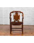 Qing Dynasty Rosewood Armchair with Carved Back & Arms-11. Asian & Chinese Furniture, Art, Antiques, Vintage Home Décor for sale at FEA Home