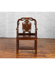 Qing Dynasty Rosewood Armchair with Carved Back & Arms-5. Asian & Chinese Furniture, Art, Antiques, Vintage Home Décor for sale at FEA Home