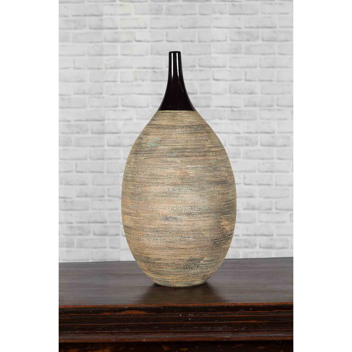 Northern Thai Chiang Mai Contemporary Textured Vase from the Prem Collection-9. Asian & Chinese Furniture, Art, Antiques, Vintage Home Décor for sale at FEA Home