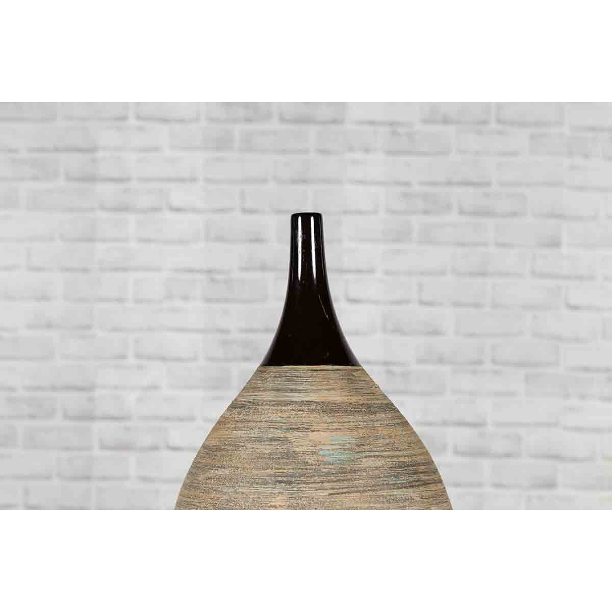 Northern Thai Chiang Mai Contemporary Textured Vase from the Prem Collection-5. Asian & Chinese Furniture, Art, Antiques, Vintage Home Décor for sale at FEA Home