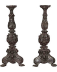 Pair of Vintage Baroque Style Cast Bronze Candlesticks with Cherub Figures-1. Asian & Chinese Furniture, Art, Antiques, Vintage Home Décor for sale at FEA Home