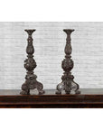 Pair of Vintage Baroque Style Cast Bronze Candlesticks with Cherub Figures-3. Asian & Chinese Furniture, Art, Antiques, Vintage Home Décor for sale at FEA Home