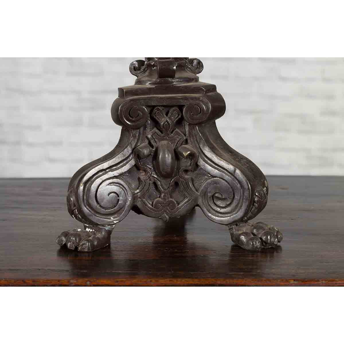 Pair of Vintage Baroque Style Cast Bronze Candlesticks with Cherub Figures-10. Asian & Chinese Furniture, Art, Antiques, Vintage Home Décor for sale at FEA Home