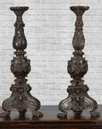 Pair of Vintage Baroque Style Cast Bronze Candlesticks with Cherub Figures-2. Asian & Chinese Furniture, Art, Antiques, Vintage Home Décor for sale at FEA Home