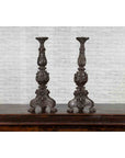 Pair of Vintage Baroque Style Cast Bronze Candlesticks with Cherub Figures-4. Asian & Chinese Furniture, Art, Antiques, Vintage Home Décor for sale at FEA Home