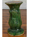 Antique Vietnamese Green Glazed Pedestal with Foliage Design and Diamond Motifs-5. Asian & Chinese Furniture, Art, Antiques, Vintage Home Décor for sale at FEA Home
