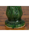 Antique Vietnamese Green Glazed Pedestal with Foliage Design and Diamond Motifs-6. Asian & Chinese Furniture, Art, Antiques, Vintage Home Décor for sale at FEA Home
