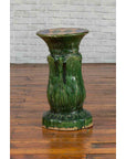 Antique Vietnamese Green Glazed Pedestal with Foliage Design and Diamond Motifs-9. Asian & Chinese Furniture, Art, Antiques, Vintage Home Décor for sale at FEA Home